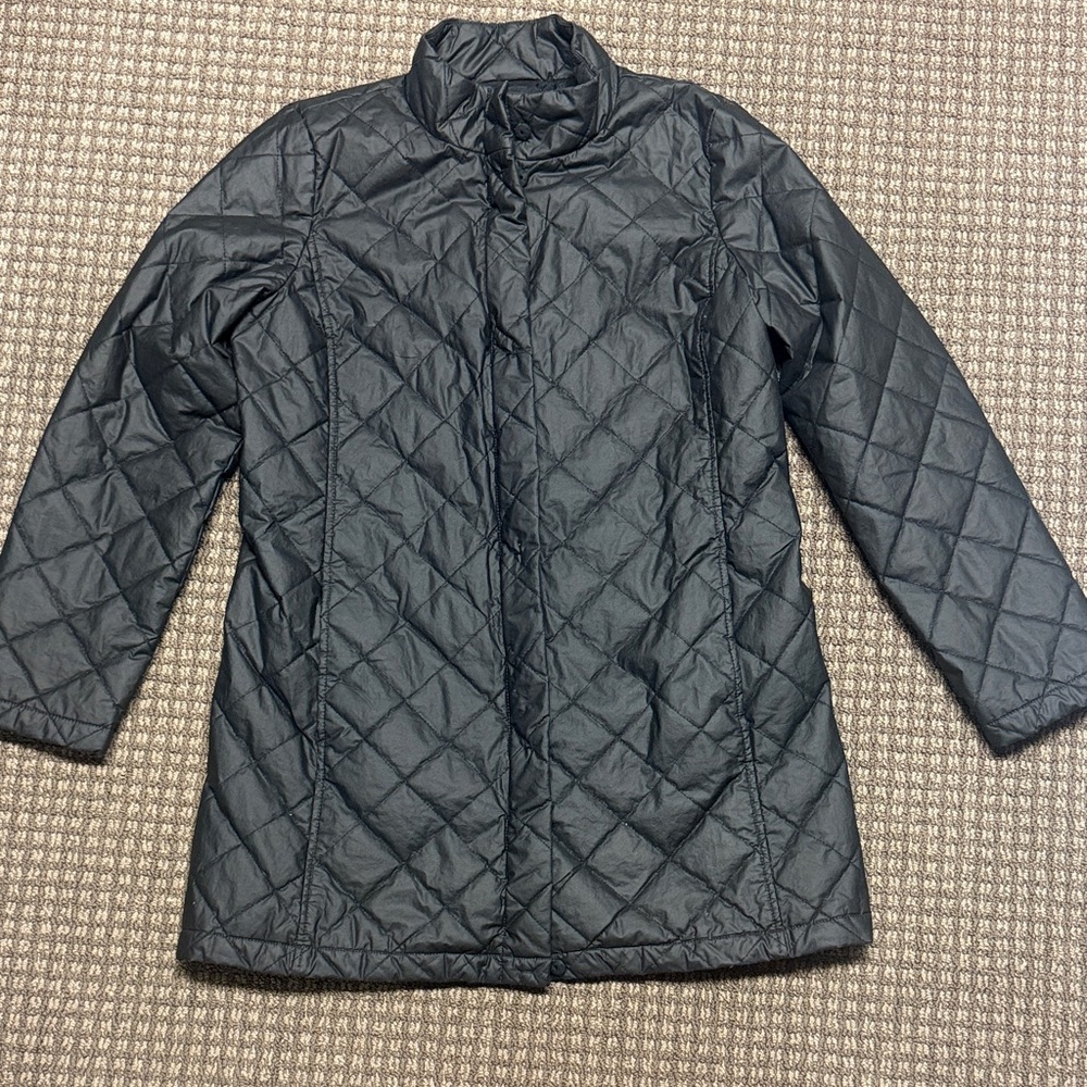 Eileen Fisher Black Quilted Lightweight Jacket Sm